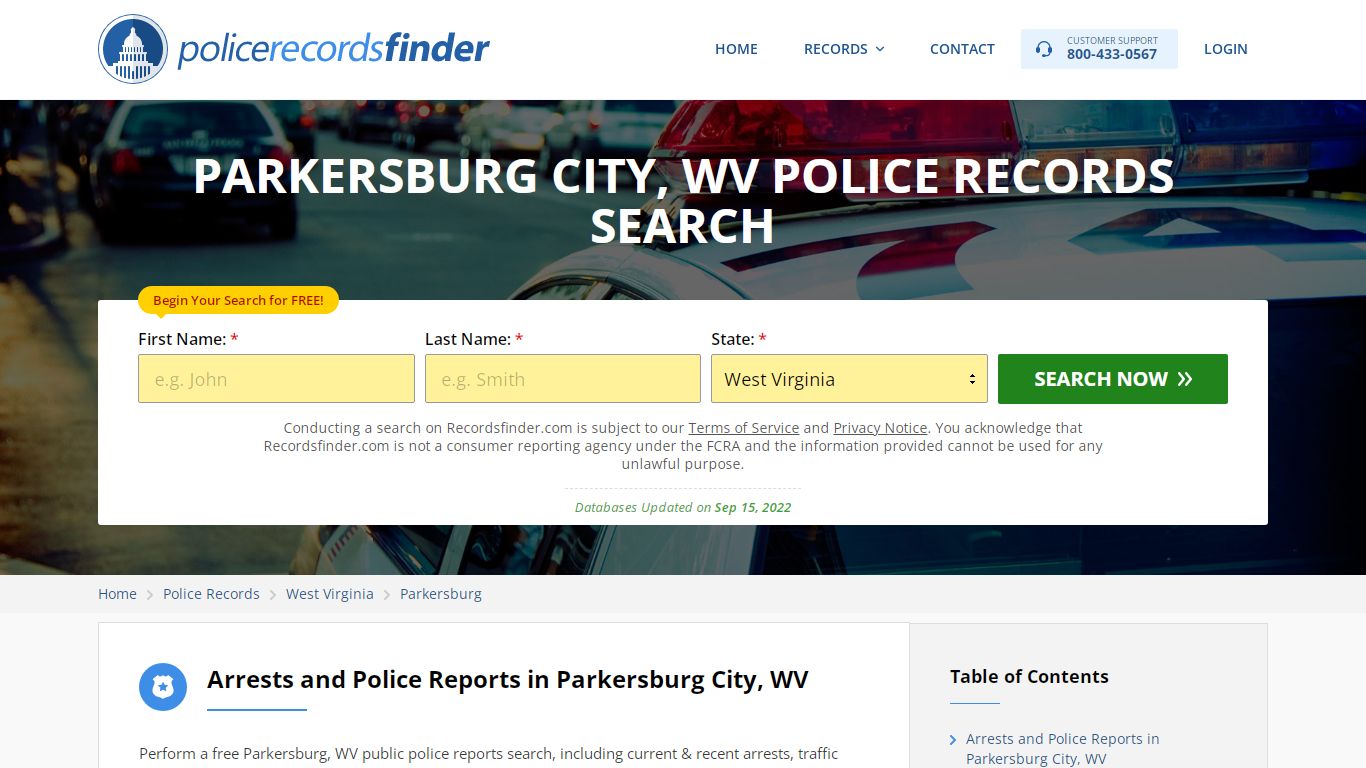 PARKERSBURG CITY, WV POLICE RECORDS SEARCH - RecordsFinder